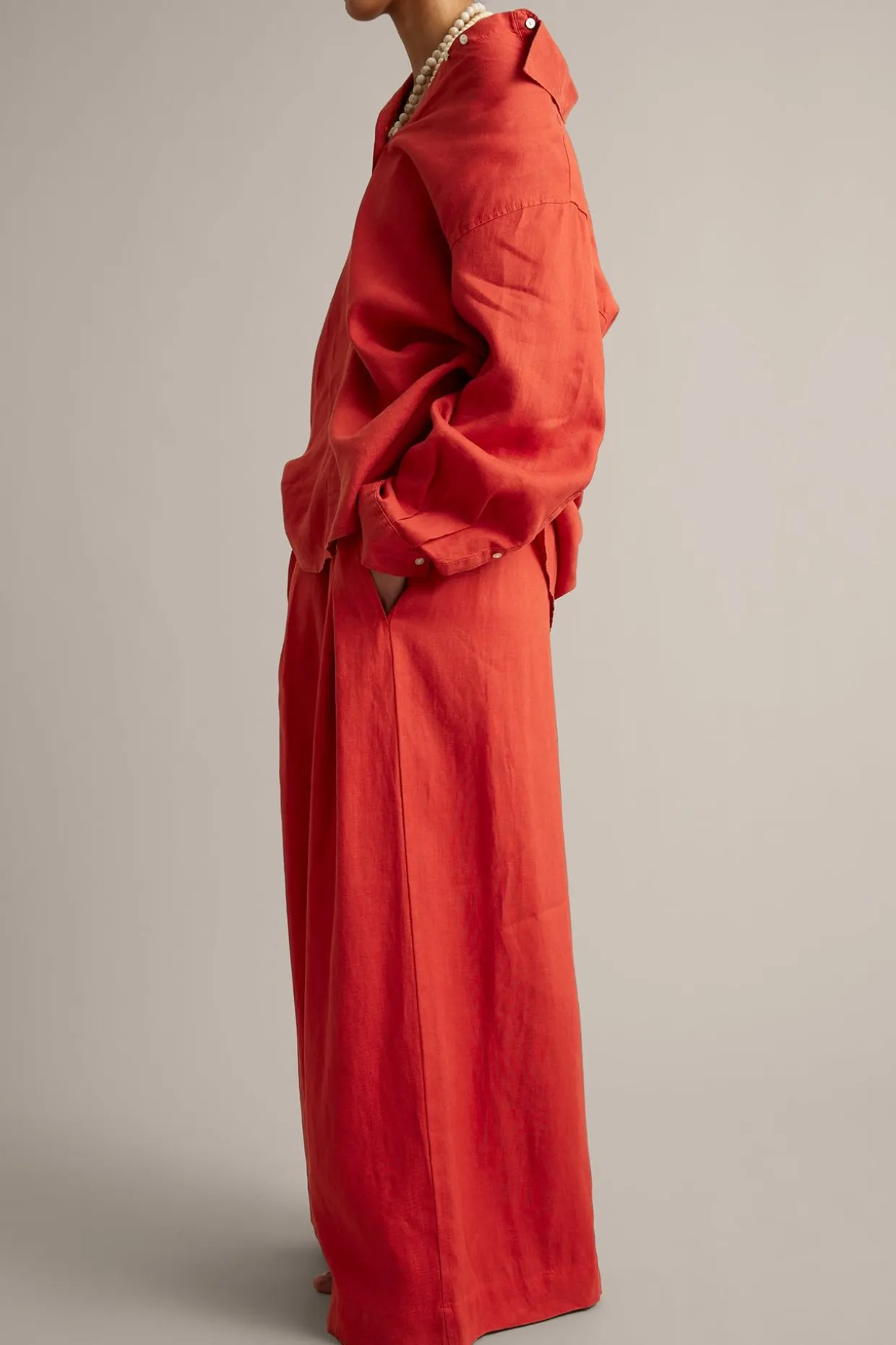 Linnebyxor wide fit