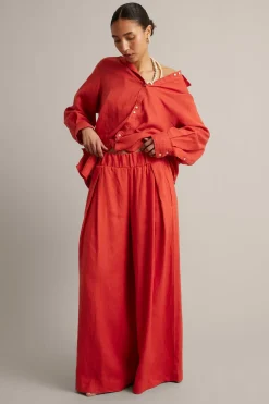 Linnebyxor wide fit