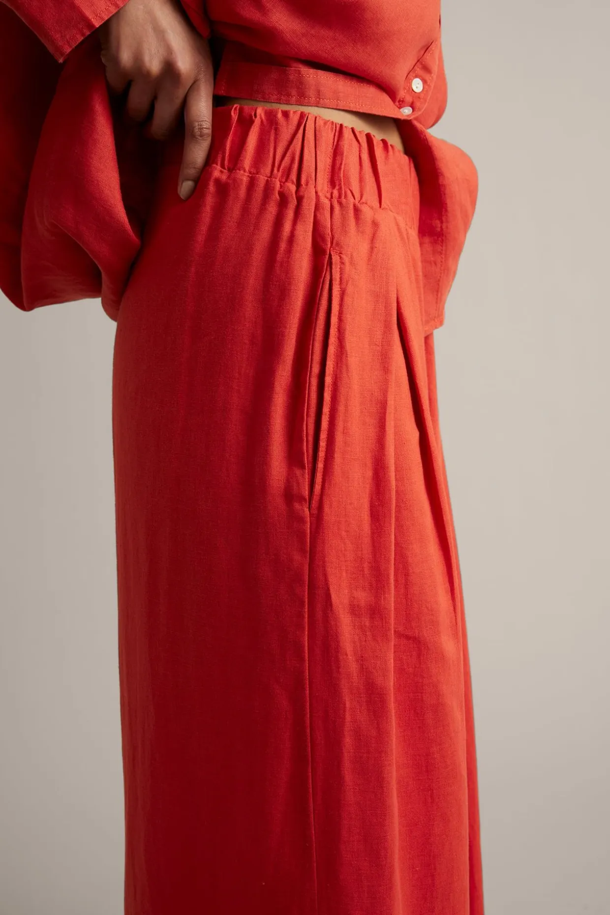 Linnebyxor wide fit
