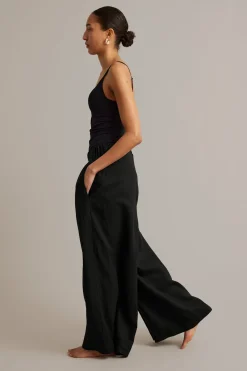 Linnebyxor wide fit