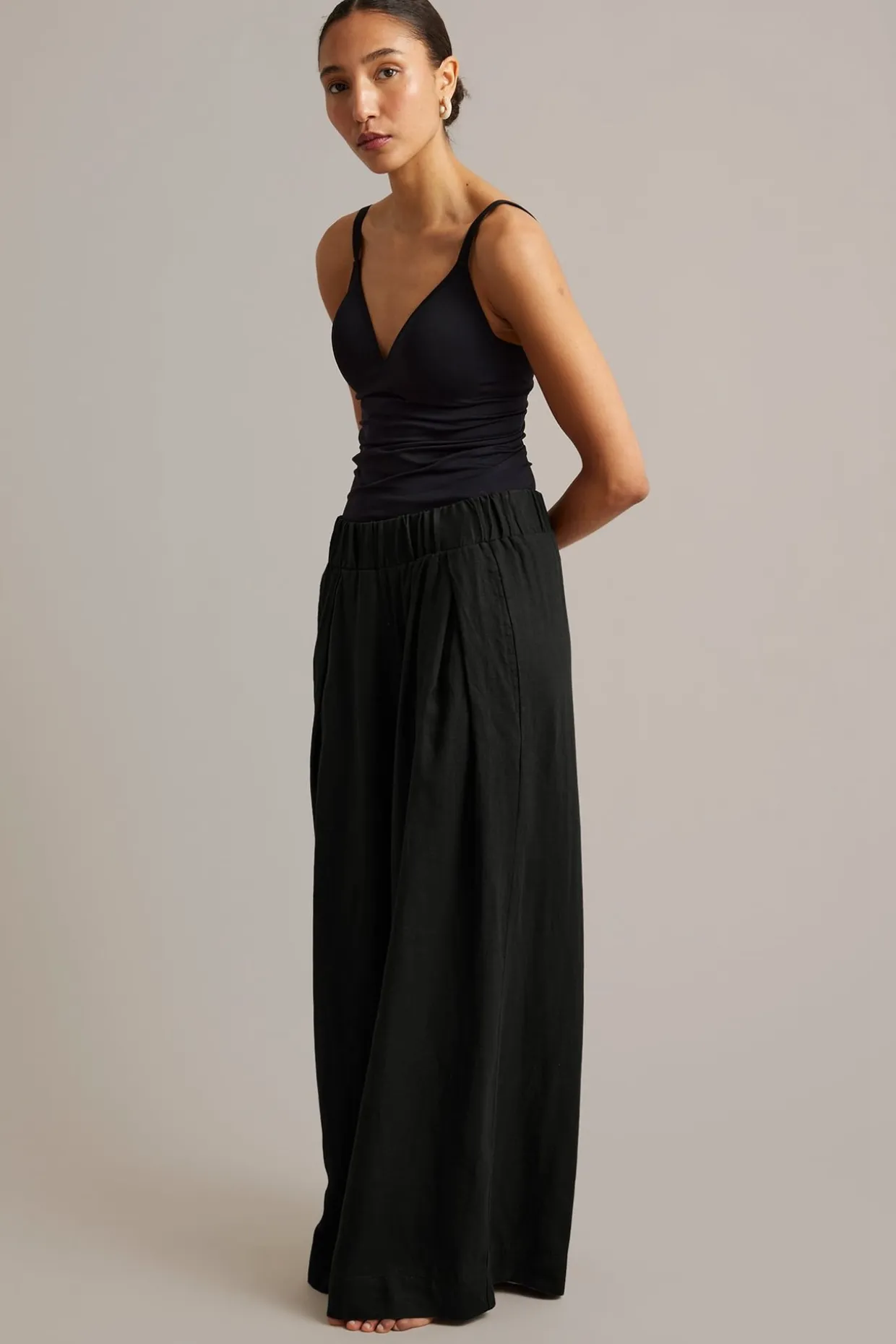 Linnebyxor wide fit