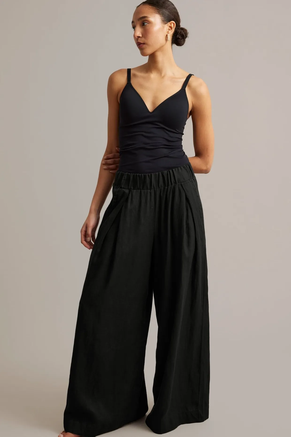 Linnebyxor wide fit