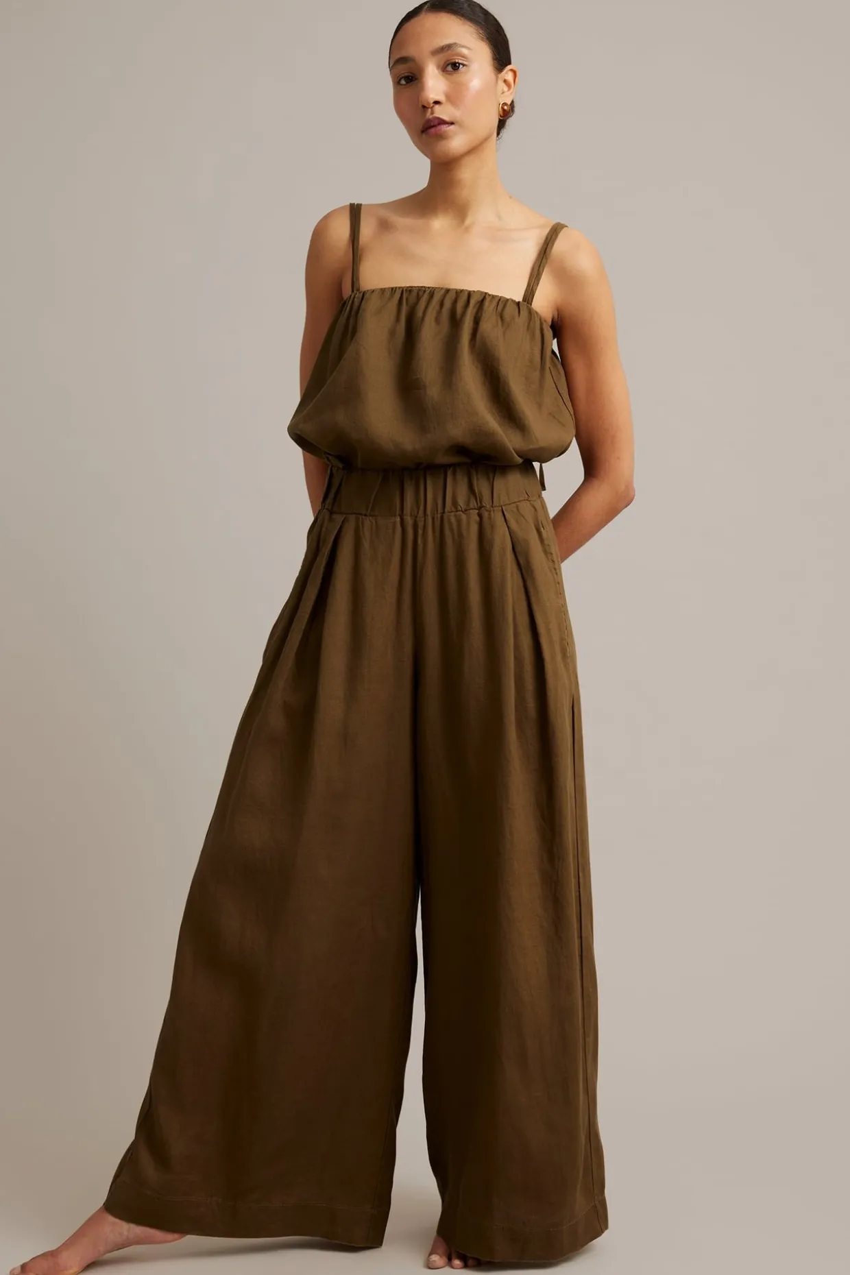 Linnebyxor wide fit