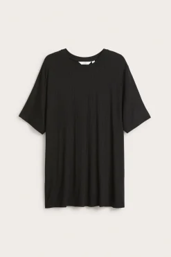 Lång ribbad t-shirt