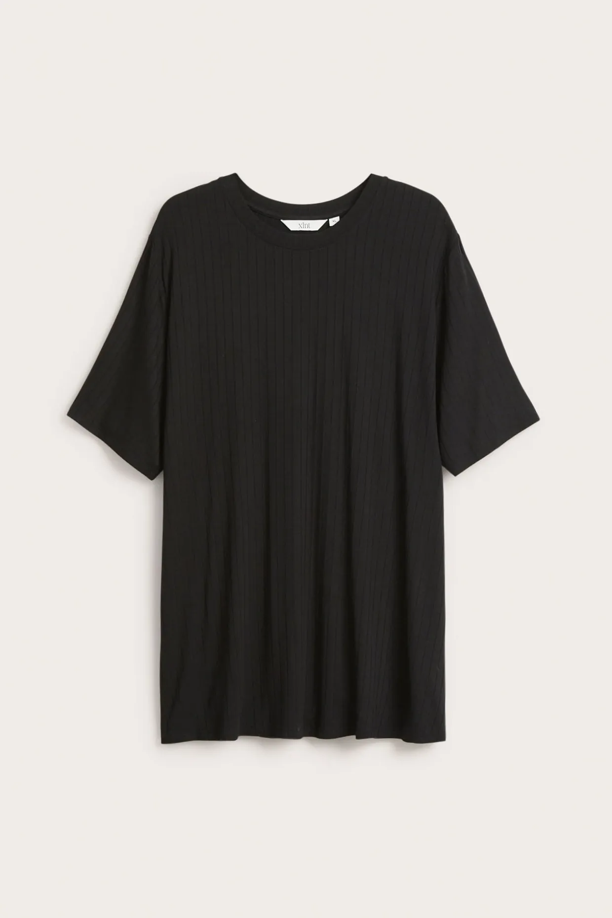 Lång ribbad t-shirt