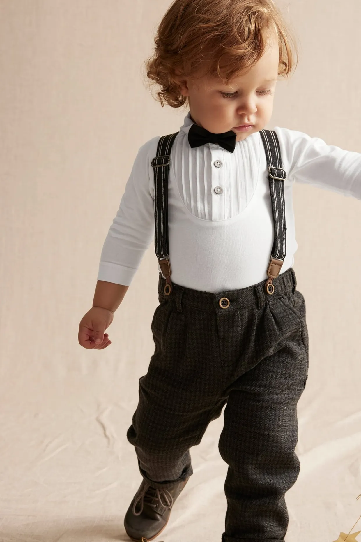 Långärmad body med fluga baby
