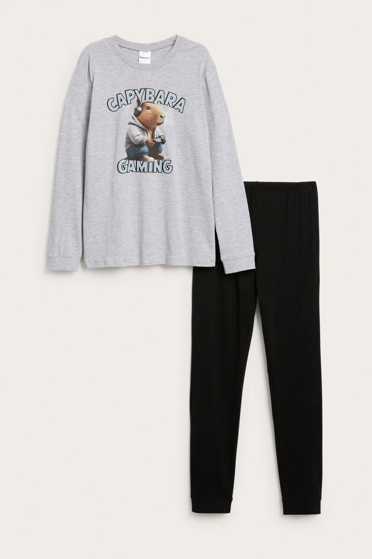Långärmad pyjamas med gamingtryck