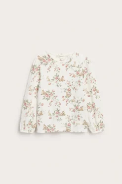 Långärmad topp med blommönster