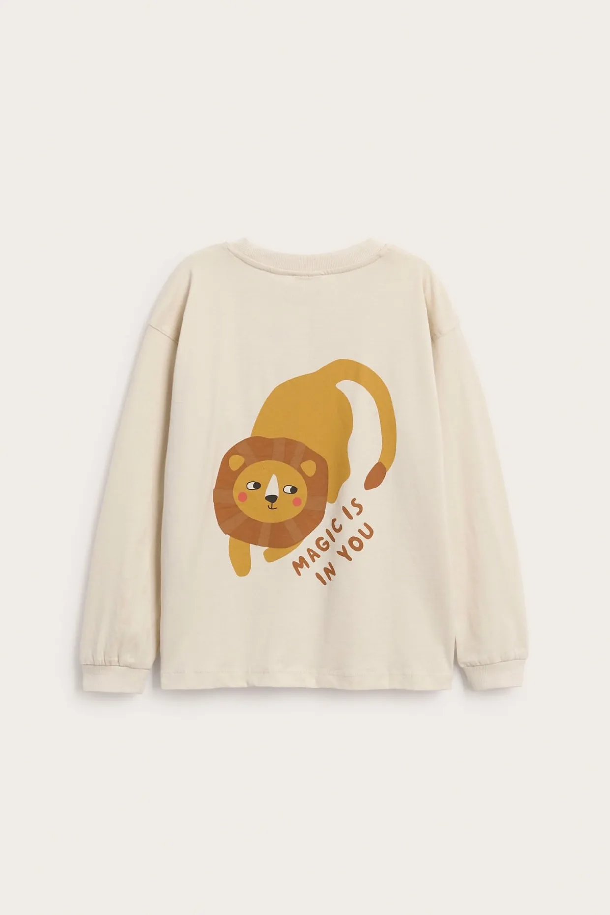 Långärmad t-shirt med lejontryck