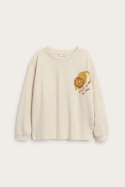 Långärmad t-shirt med lejontryck