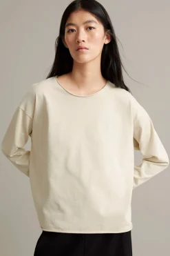 Långärmad t-shirt med rullade kanter