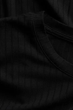 Lång t-shirt i ribbad struktur