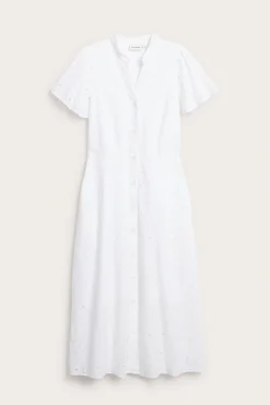 Midiklänning med broderie anglaise