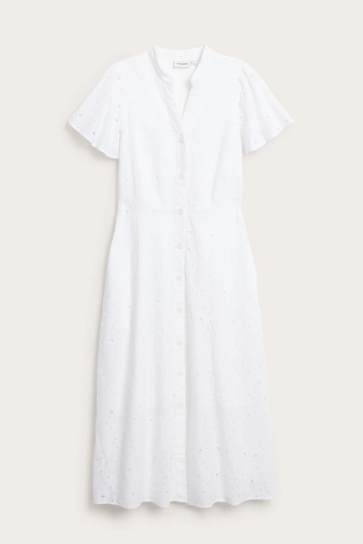 Midiklänning med broderie anglaise