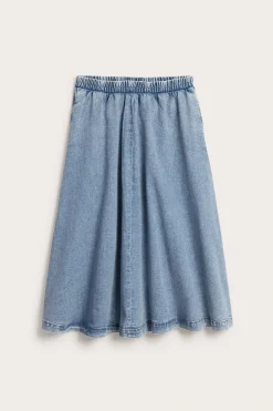 Midilång jeanskjol