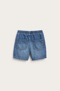 Mjuka jeansshorts i dra-på-modell