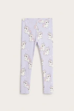 Mönstrade leggings i bomullstrikå