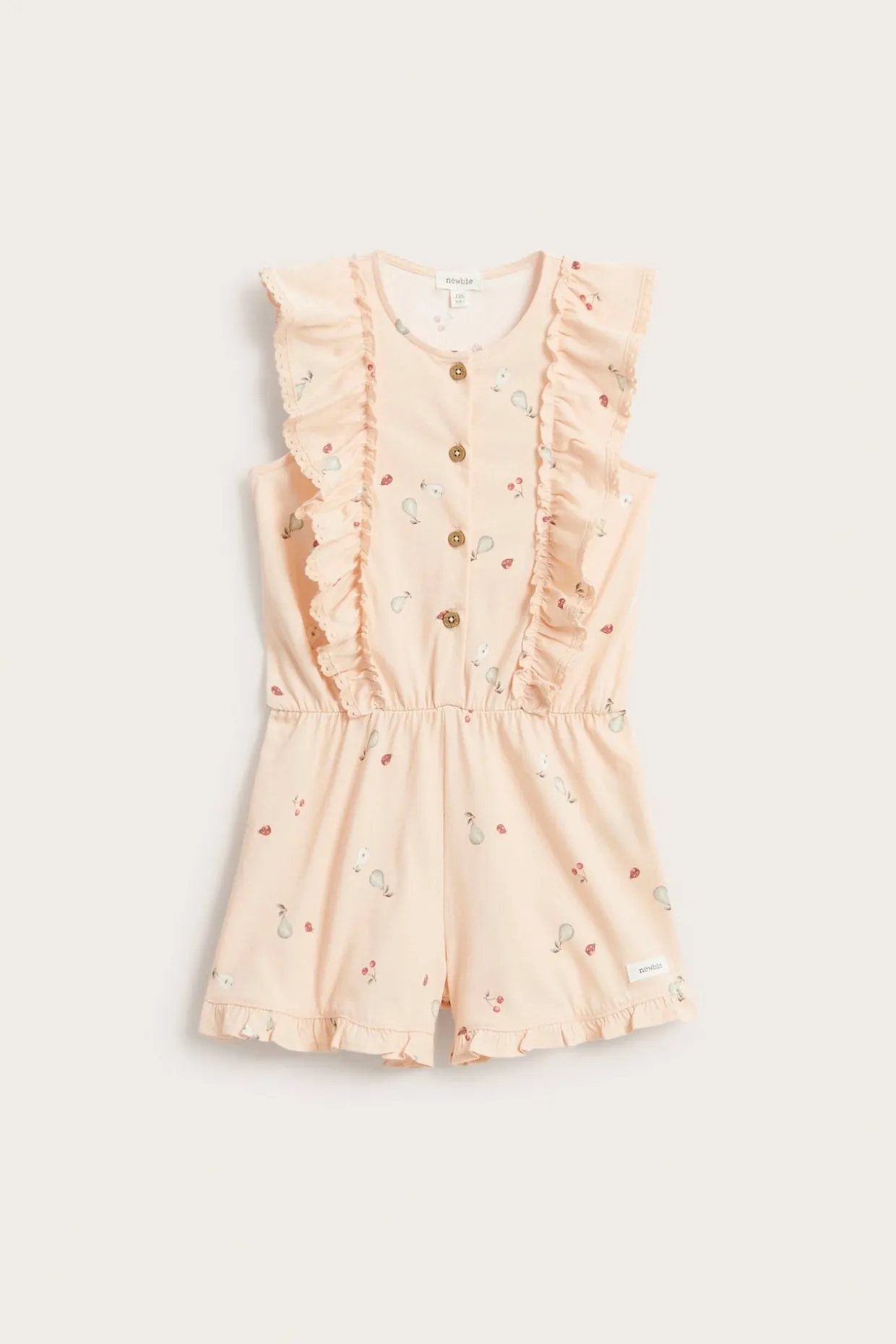 Mönstrad jumpsuit med volanger