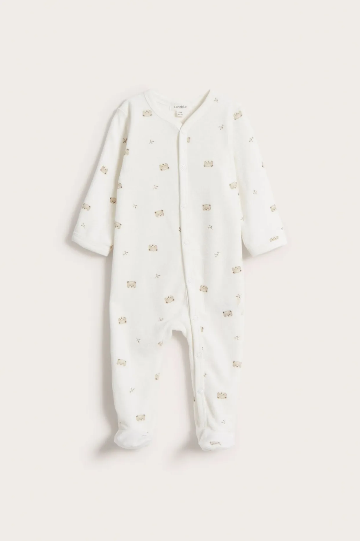 Mönstrad pyjamas i velour baby