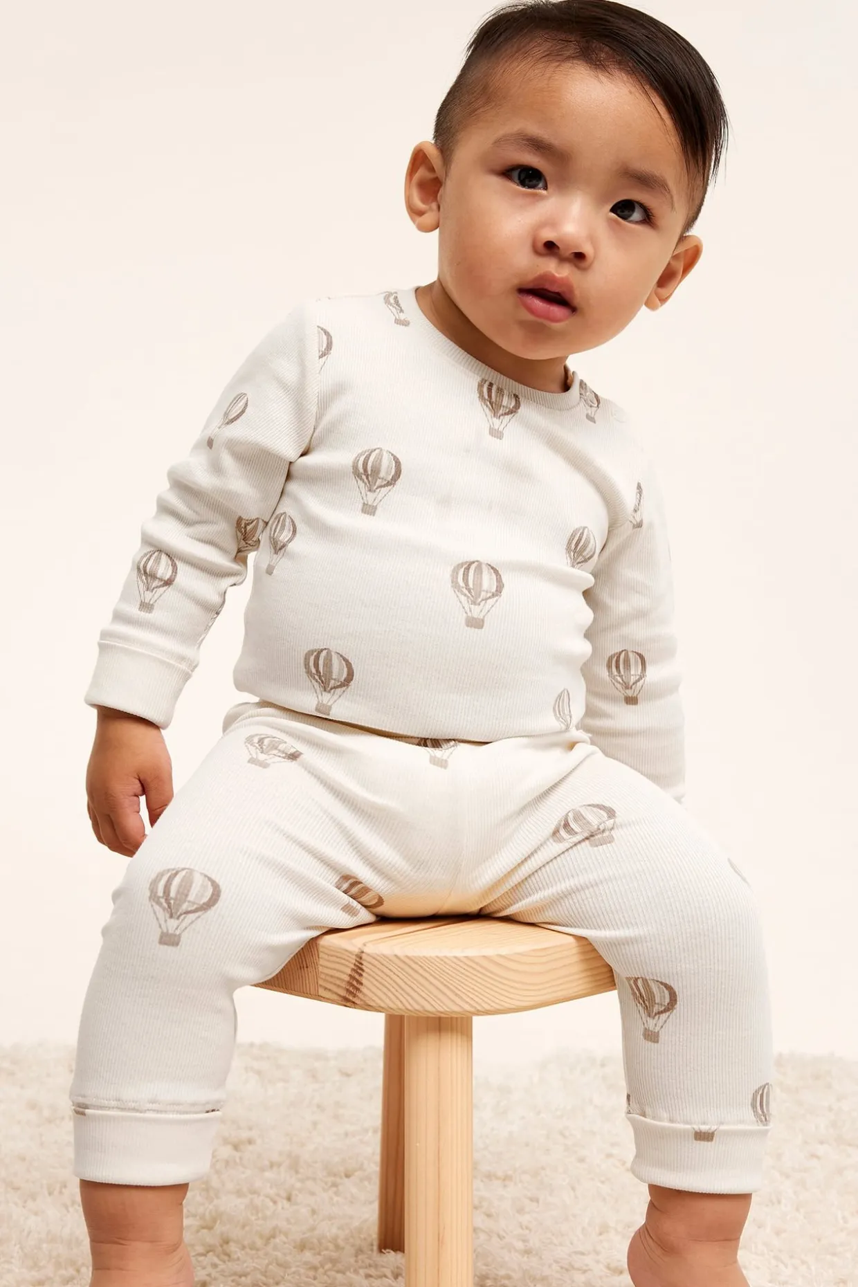 Mönstrad ribbad babybody