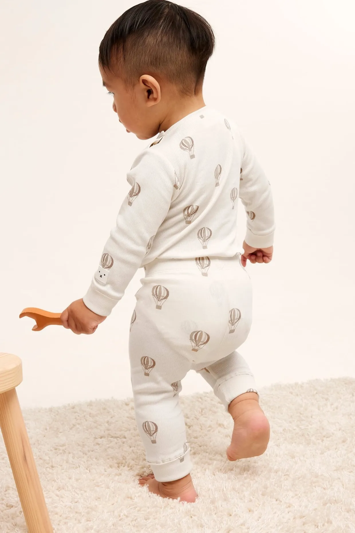 Mönstrad ribbad babybody