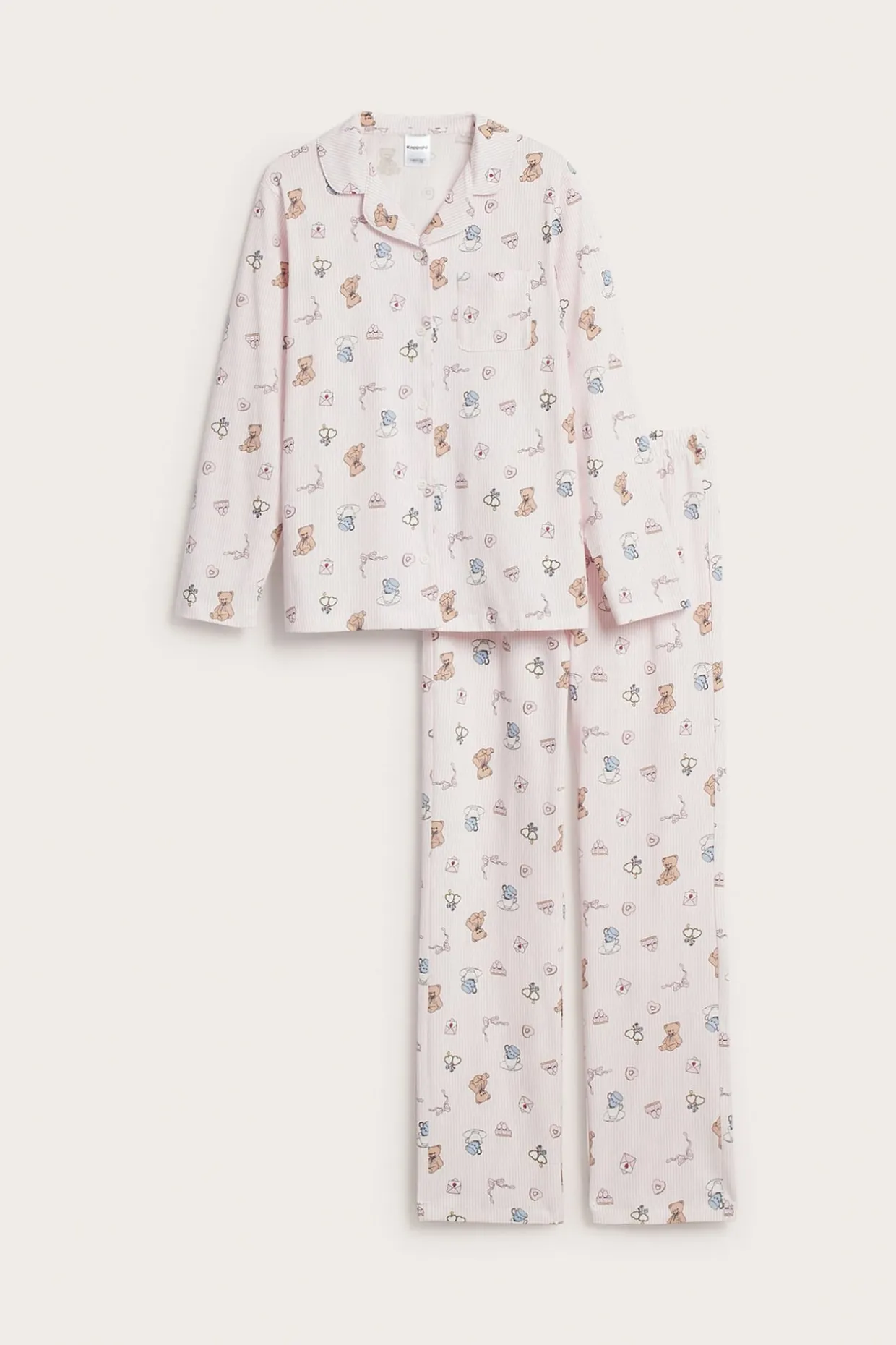 Mönstrad skjortpyjamas