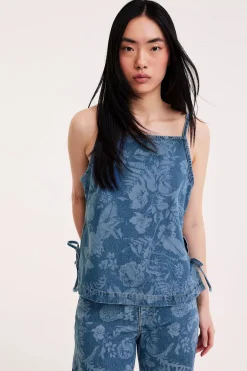 Mönstrat linne i denim