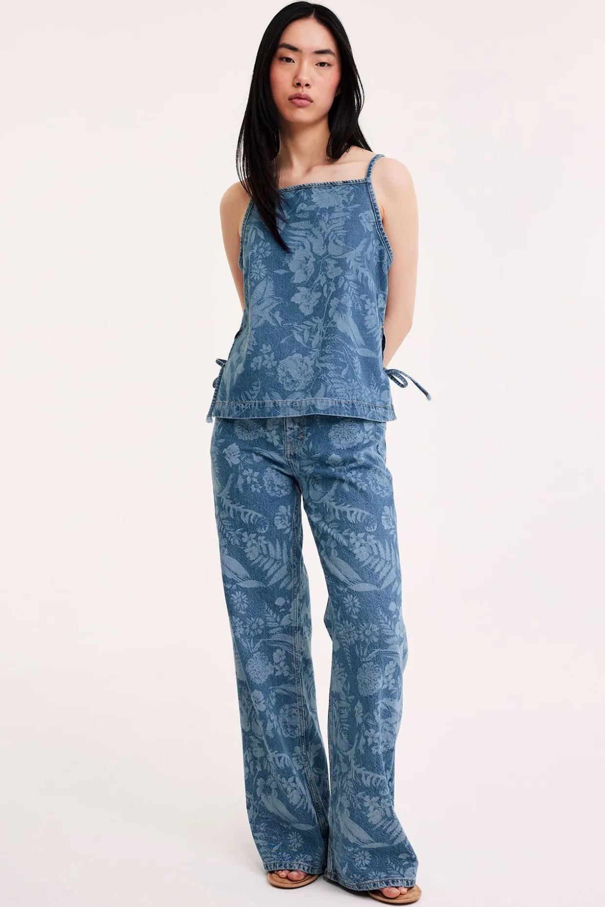 Mönstrat linne i denim