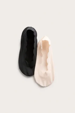 Osynliga strumpor med vågig kant i 2-pack