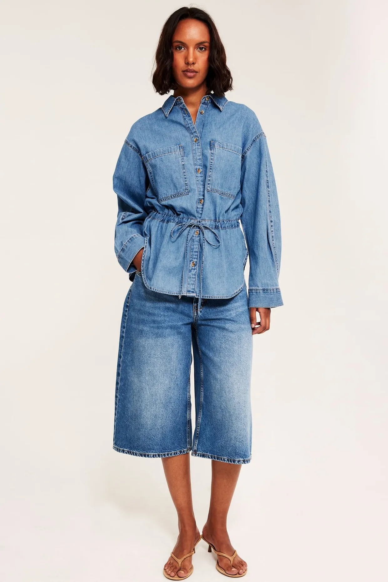Oversized jeansskjorta