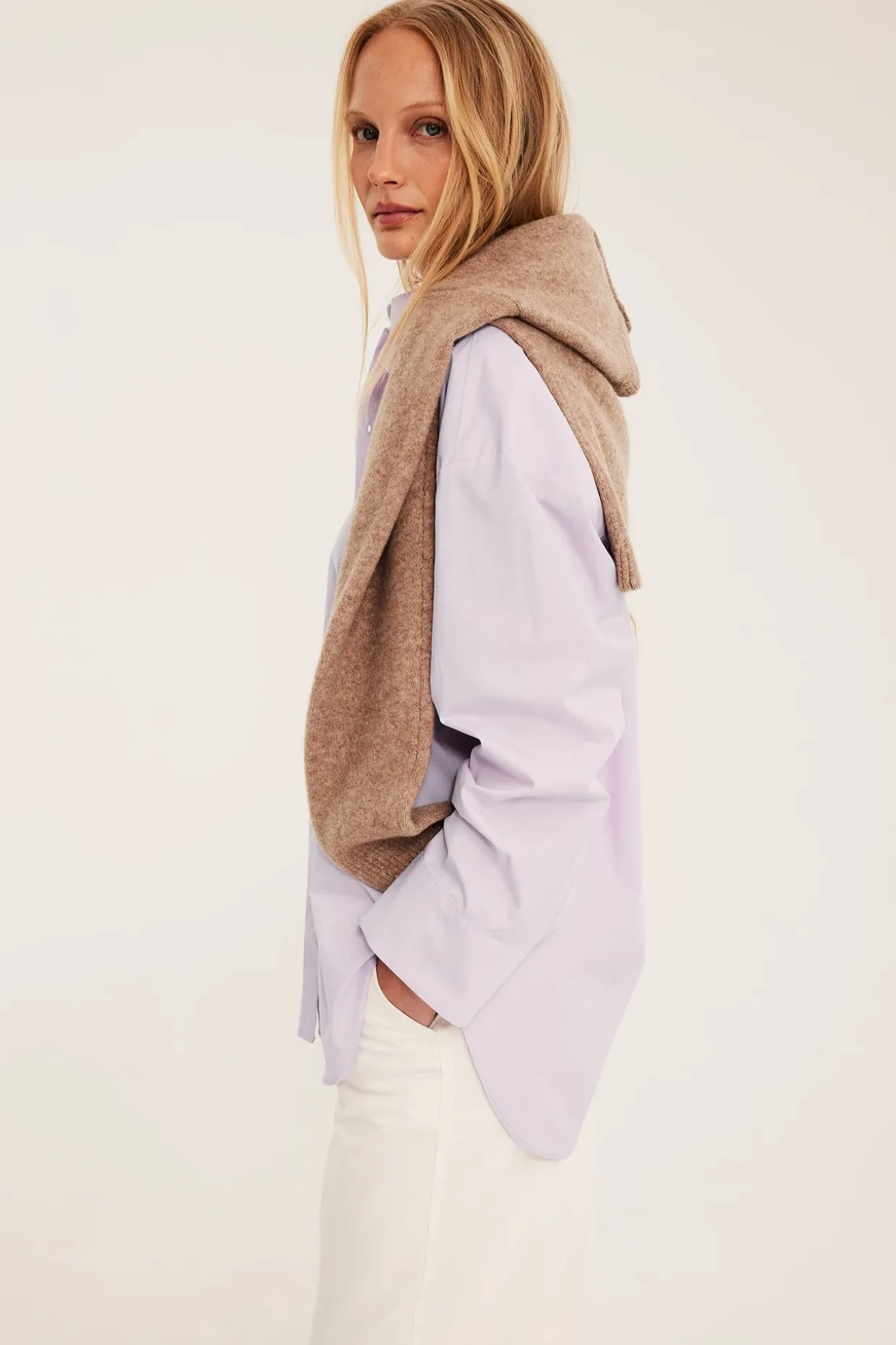 Oversized skjorta i bomullspoplin