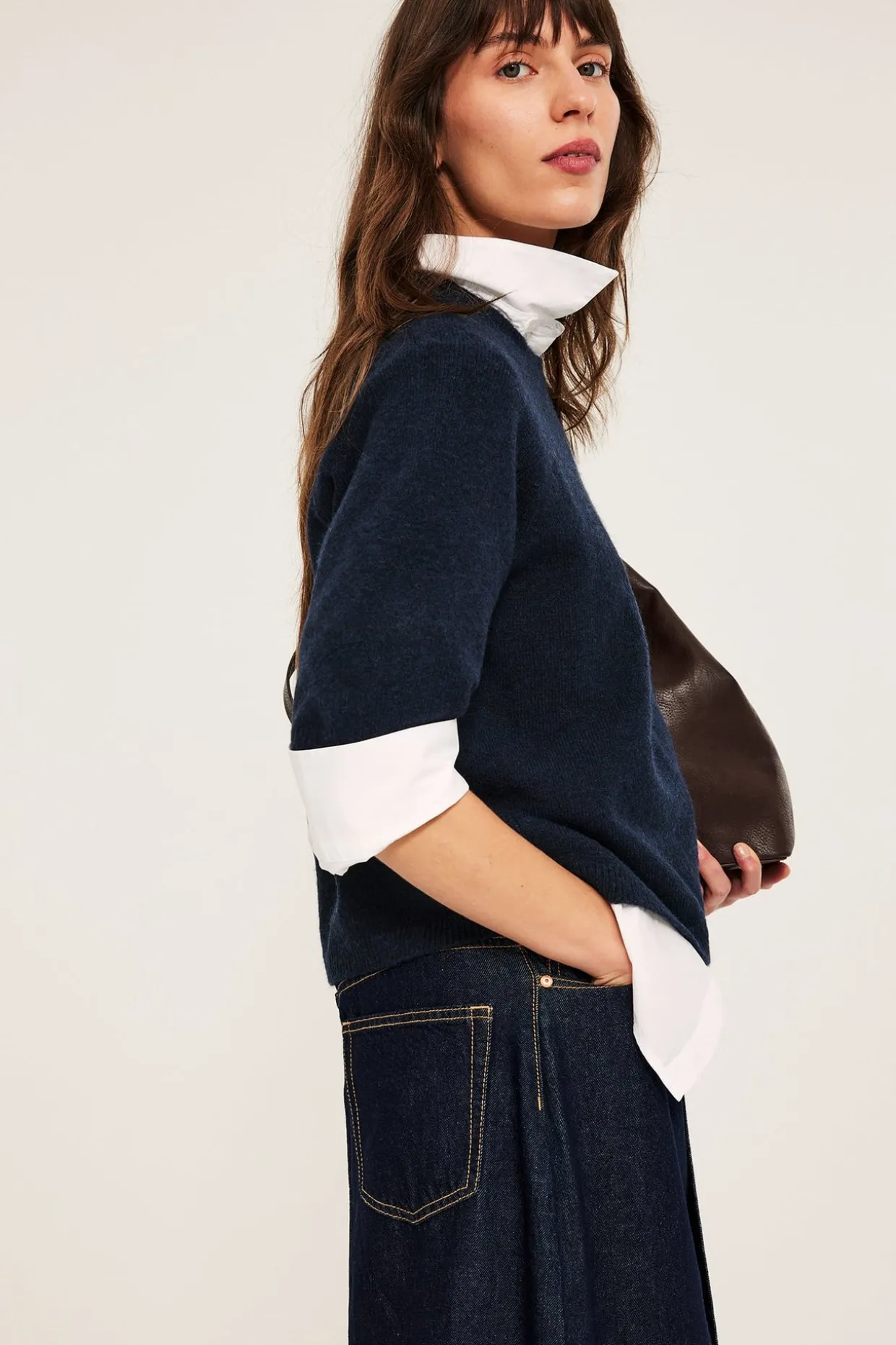 Oversized stickad t-shirt