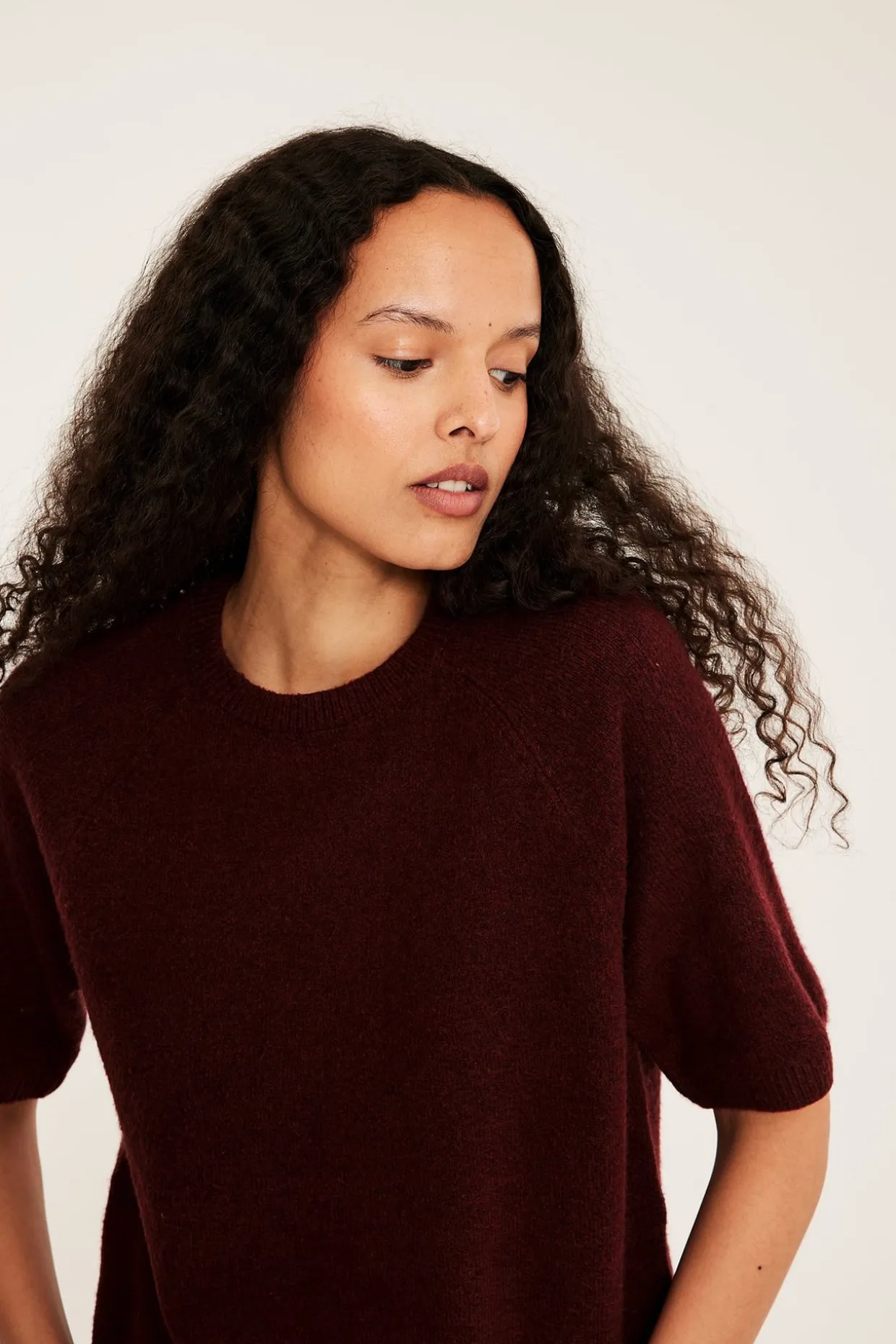 Oversized stickad t-shirt
