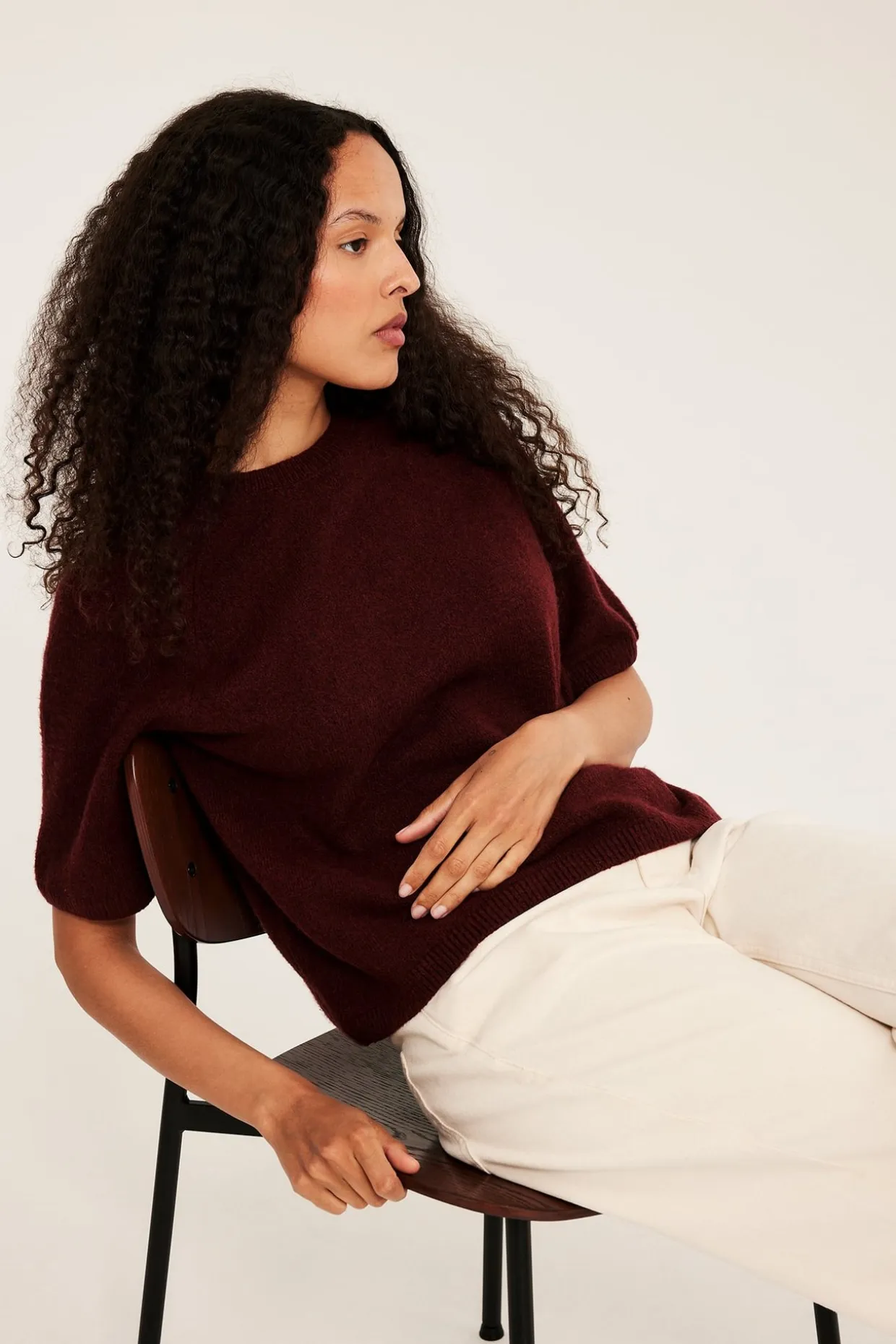 Oversized stickad t-shirt