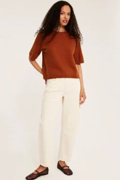 Oversized stickad t-shirt