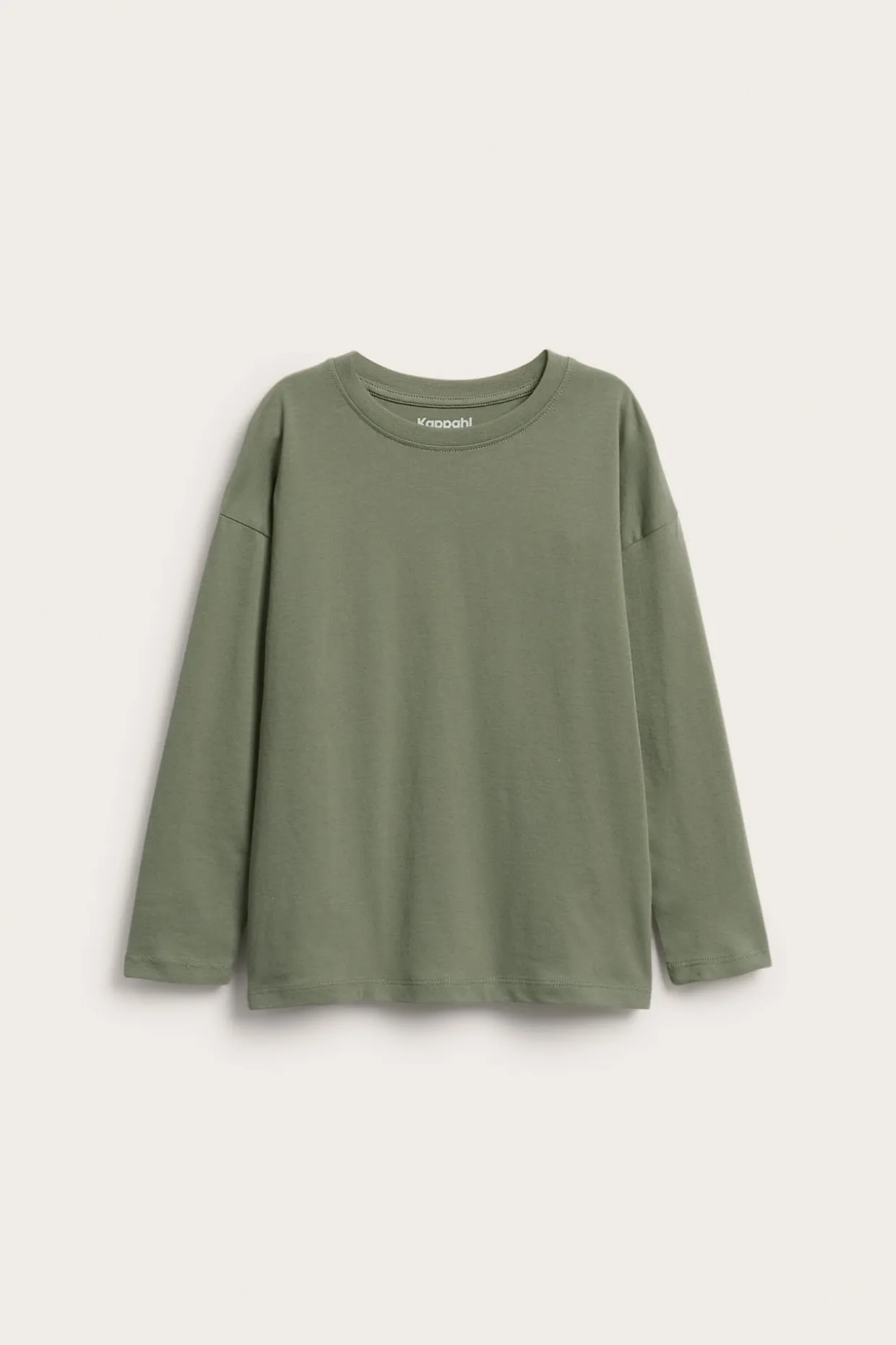 Oversize långärmad t-shirt i bomullstrikå