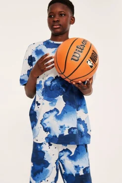 Oversize t-shirt med abstrakt mönster