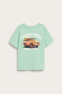 Oversize t-shirt med bilmotiv
