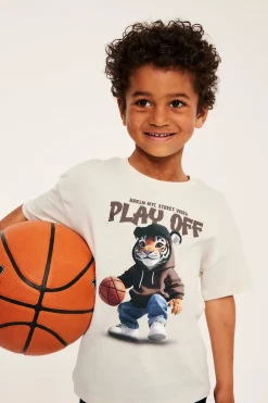 Oversize t-shirt med tigertryck
