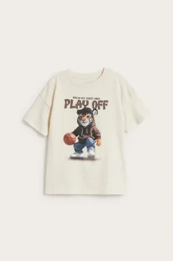 Oversize t-shirt med tigertryck
