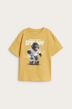 Oversize t-shirt med tryck fram av gorilla