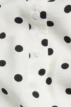 Popover blus med kort ärm