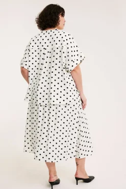 Popover blus med kort ärm