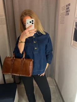 Popover jeansskjorta