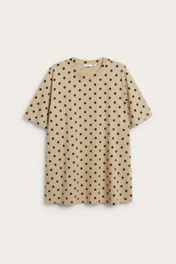 Prickig lång t-shirt i bomull