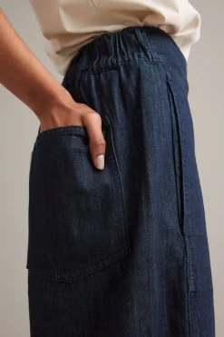 Pull-on jeans barrel fit cropped