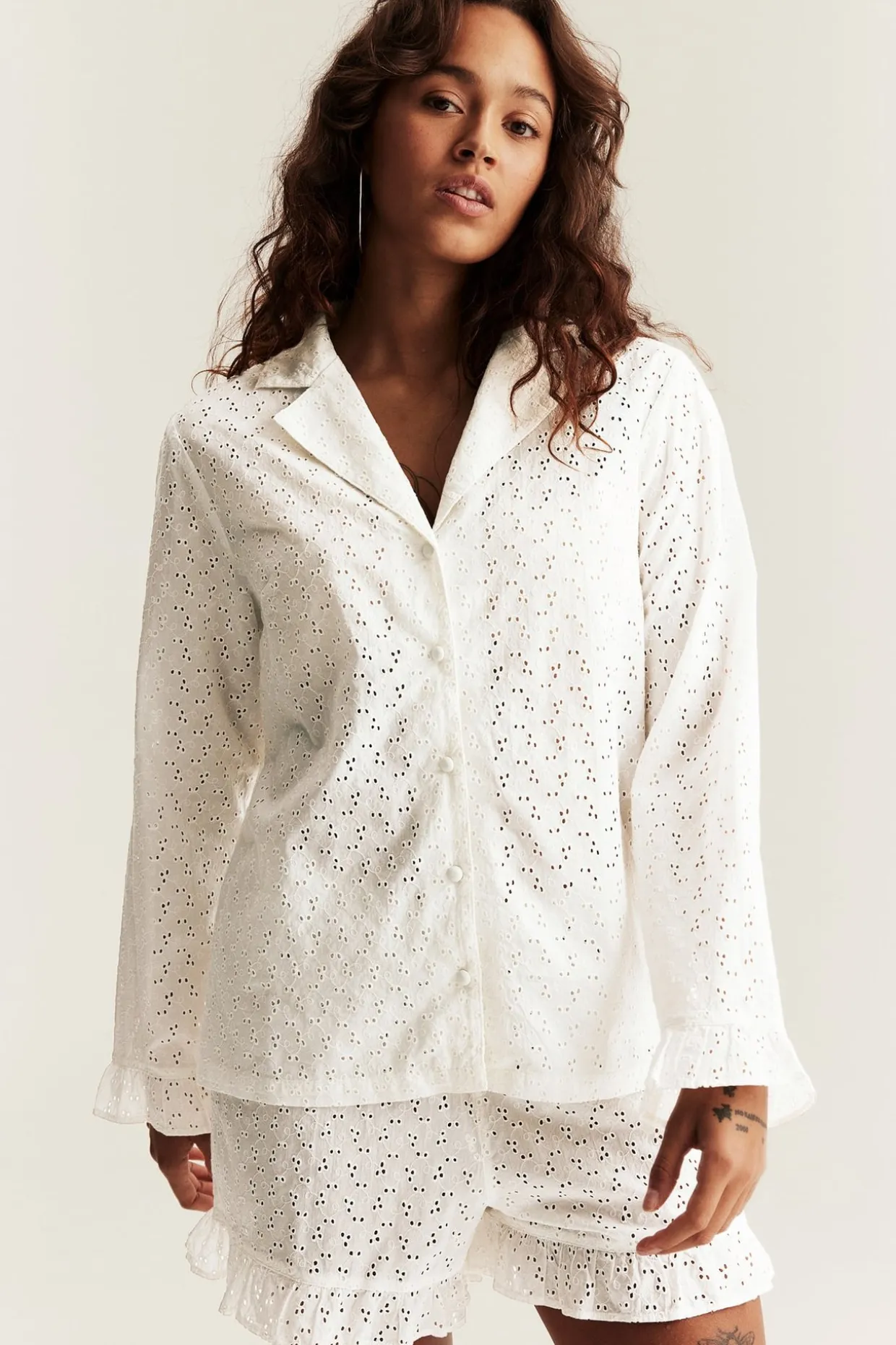 Pyjamas med broderi anglaise Newbie Woman