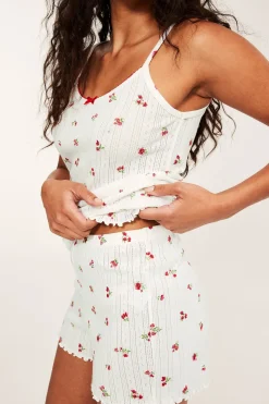 Pyjamas set med pointelle mönster