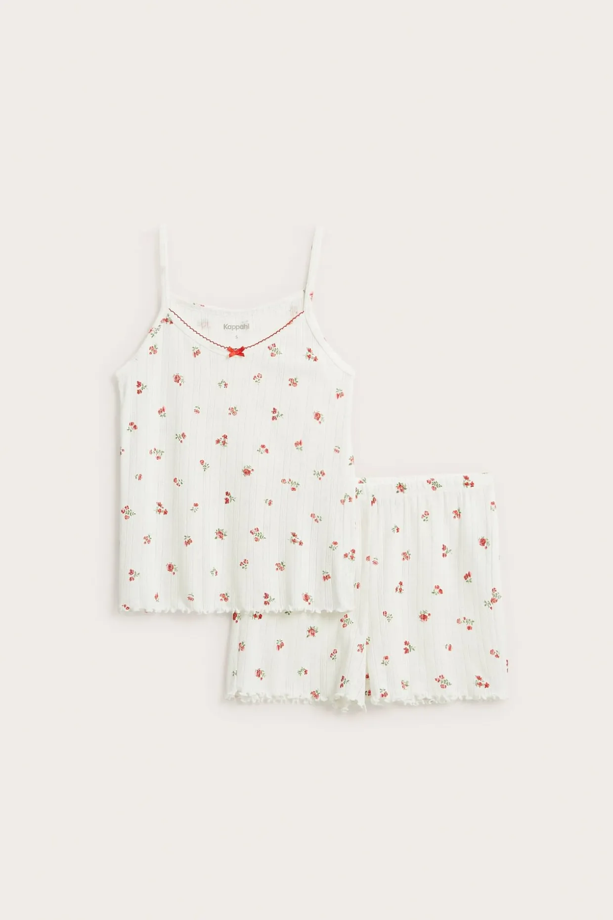 Pyjamas set med pointelle mönster
