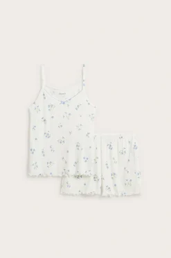 Pyjamas set med pointelle mönster